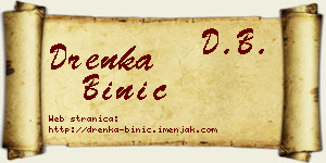 Drenka Binić vizit kartica